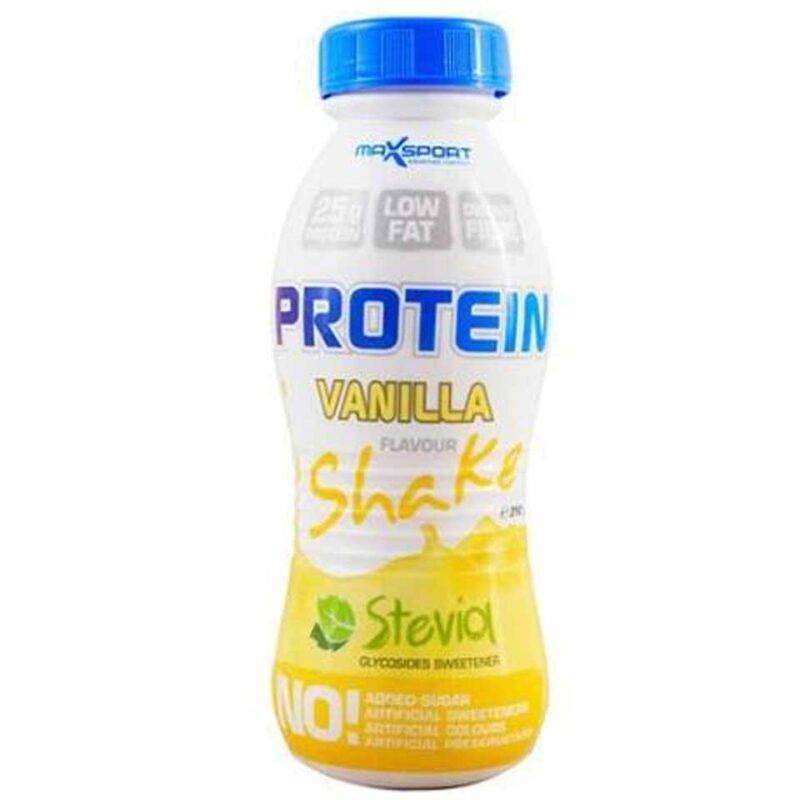 MAXSPORT PROTEIN MILKSHAKE ΒΑΝΙΛΙΑ ΜΕ ΣΤΕΒΙΑ 310ML