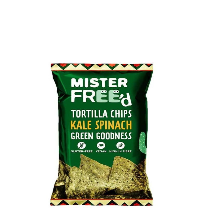 MISTER FREE'D TORTILLA CHIPS KALE- ΣΠΑΝΑΚΙ 135GR