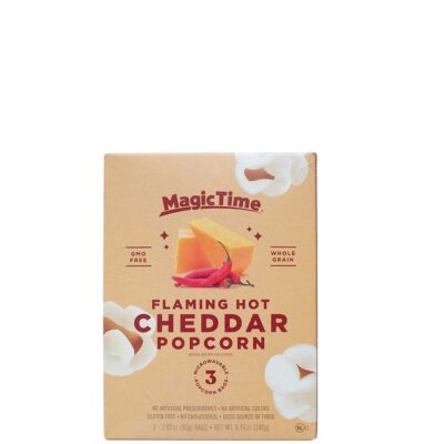 MAGIC TIME FLAMING HOT CHEDDAR POPCORN 240GR