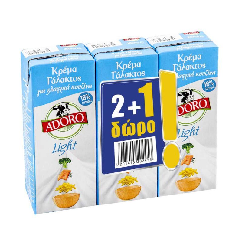 ADORO ΚΡΕΜΑ ΓΑΛΑΚΤΟΣ LIGHT (2+1) 200ML