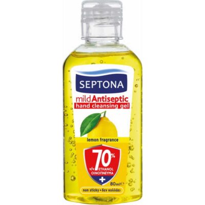 SEPTONA ΑΝΤΙΣΗΠΤΙΚΟ GEL ΛΕΜΟΝΙ 70% ΟΙΝΟΠΝΕΥΜΑ 80ML