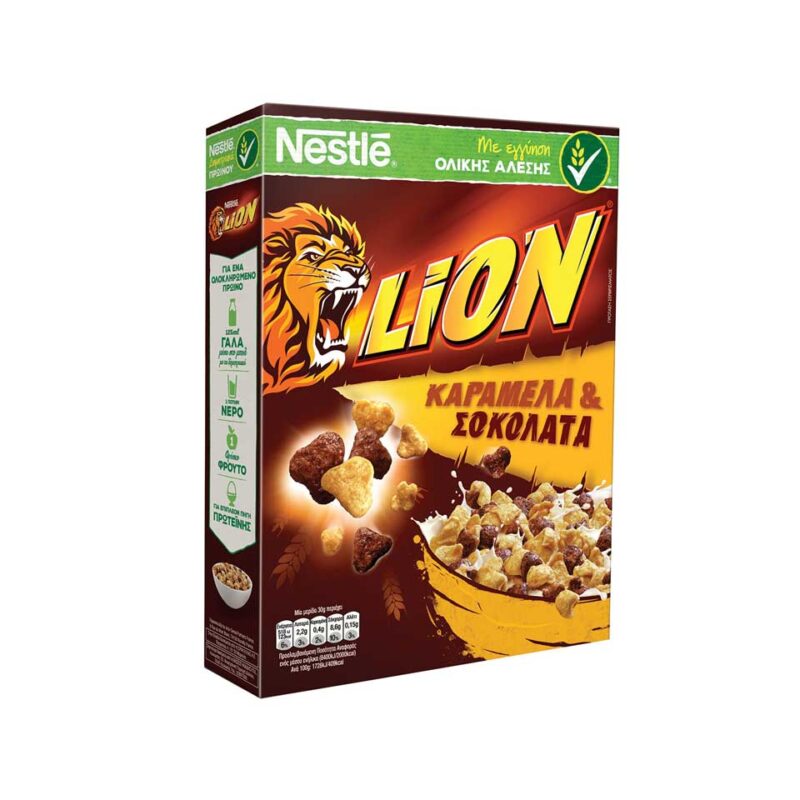 NESTLE LION ΔΗΜΗΤΡΙΑΚΑ  ΚΑΡΑΜΕΛΑ-ΣΟΚΟΛΑΤΑ 400GR