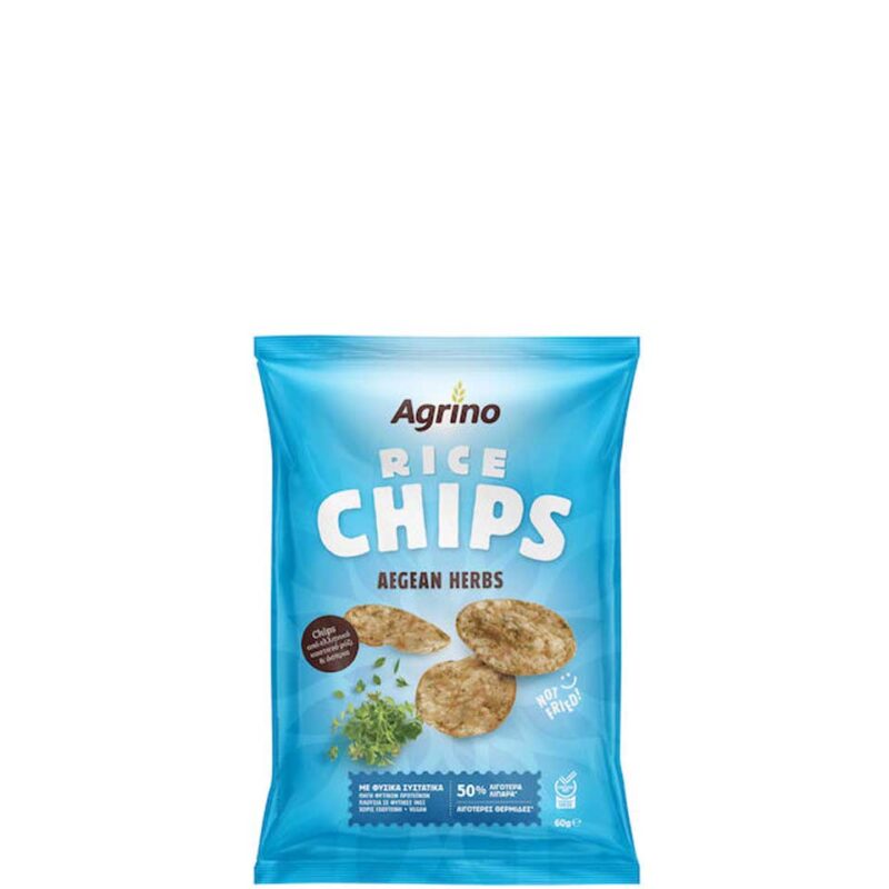 AGRINO RICE CHIPS AEGEAN HERBS 60GR