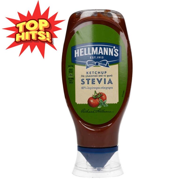 HELLMANN'S ΚΕΤΣΑΠ STEVIA TOPDOWN 465GR