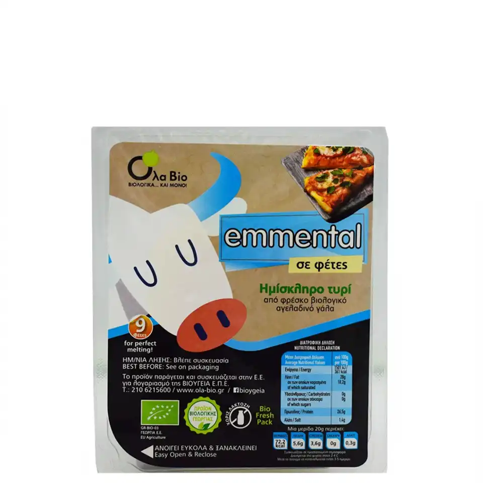 OLA BIO EMMENTAL ΣΕ ΦΕΤΕΣ 180GR